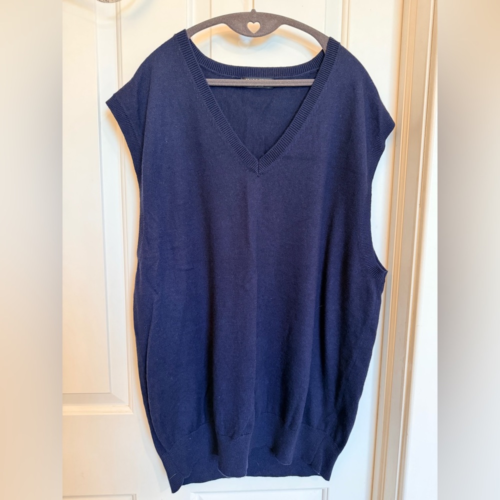 Kallspin Men’s XXL Tall Navy Sweater Vest